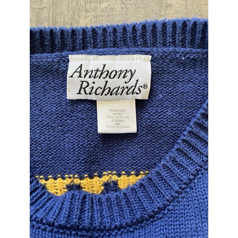 Anthony Richard’s VTG Women Nordic Fair Isle Snowflake Knit Sweater Blue Size M - Picture 3 of 8
